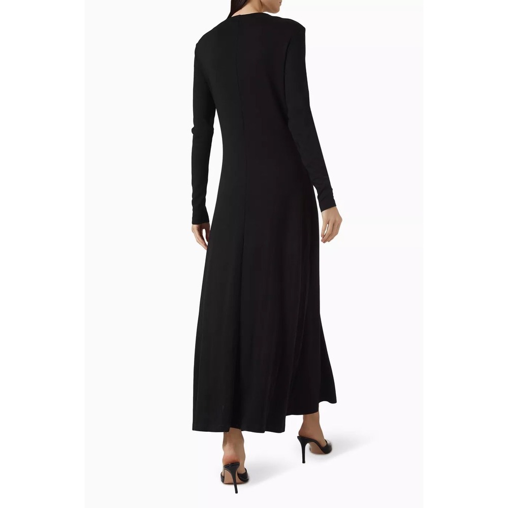 COS Black Cowl Neck Long Sleeve Maxi Dress Modal Blend XS Minimalist Modern - Picture 2 of 6